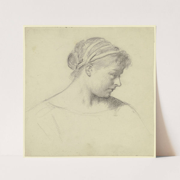 Kopf der Sitzenden aus der ‘Vorbereitung zum Kostümball’ (ca 1879-1880) by Otto Scholderer