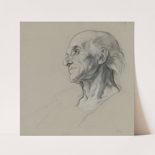 Kopf des sterbenden Revolutionärs G. im Gespräch mit Bischof Bienvenue Myriel, der dessen Segen erbittet (after 1862) by Victor Müller