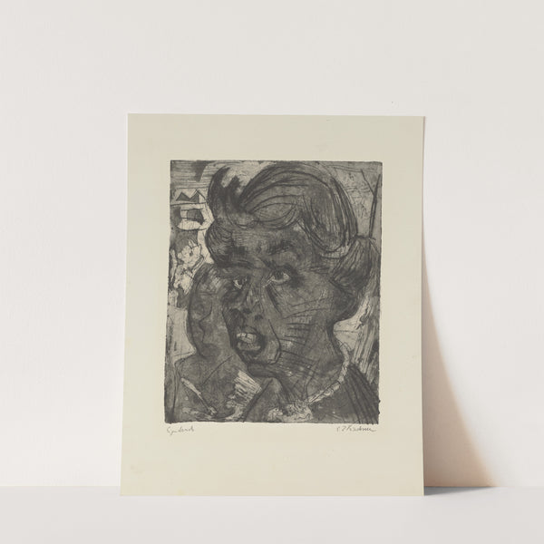 Kopf einer Bäuerin (Fr. Schmid) (1919) by Ernst Ludwig Kirchner