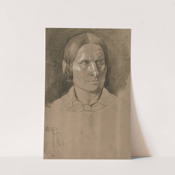 Kopf einer Frau in Vorderansicht, den Blick nach rechts gerichtet by Victor Müller