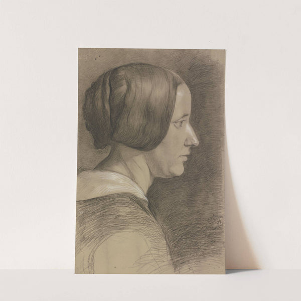 Kopf einer Frau mit Dutt nach rechts by Victor Müller