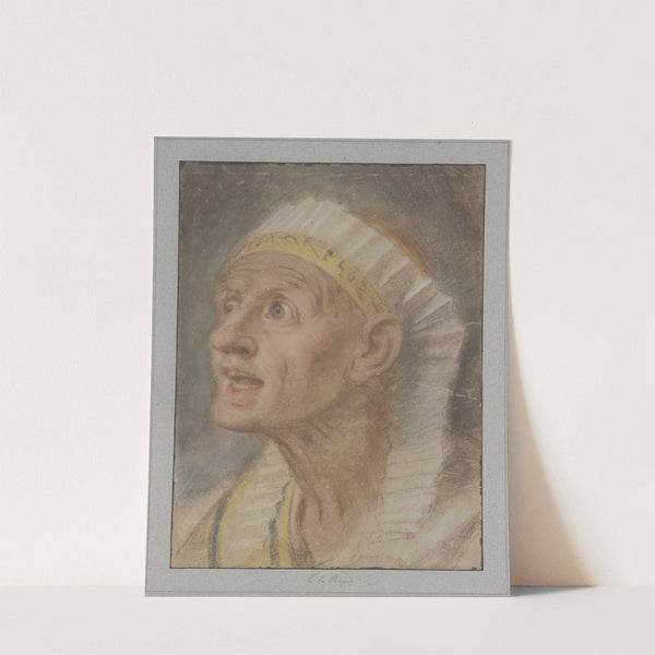 Kopf einer Königin mit ägyptischem Kopfputz aus den 'Königinnen zu Füßen Alexanders des Großen' by Charles Le Brun