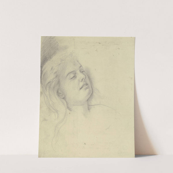 Kopf einer lagernden jungen Frau by Otto Scholderer