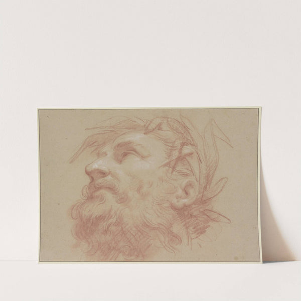 Kopf eines nach links gewendeten Flußgottes mit einem Schilfkranz by Nicolas Guibal