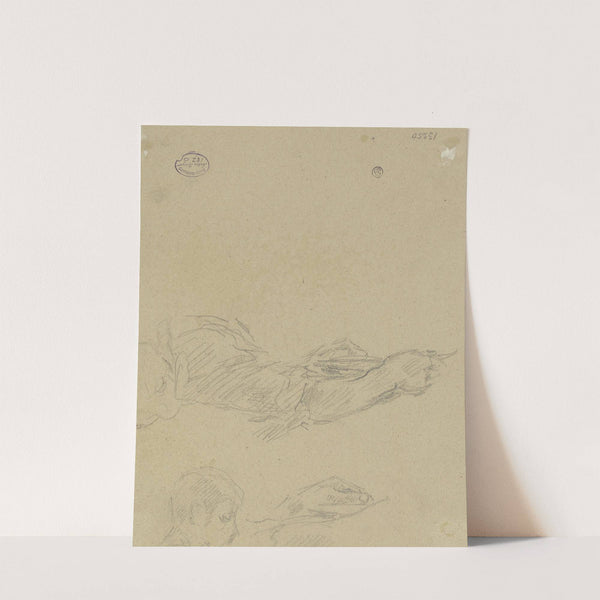 Kopf, rechter Arm und Hände eines Lesenden by Anton Burger