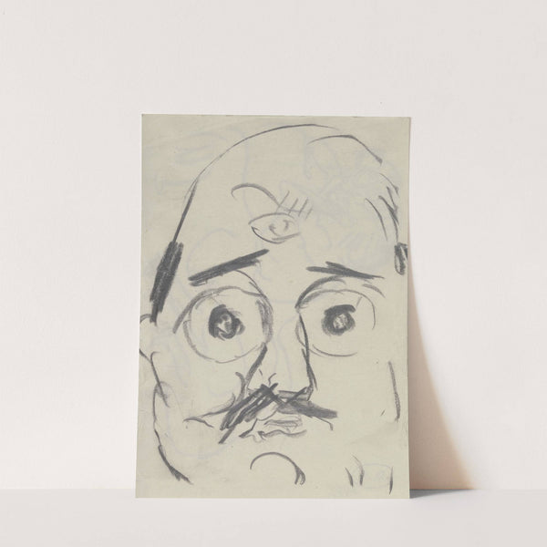 Kopf Ugi Battenbergs als Grimasse mit großen runden Augen (ca. 1916 – 1917) by Max Beckmann