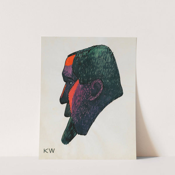 Kopfstudie, aus; 'Profile', 10 Blätter, Graz VIII by Karl Wiener