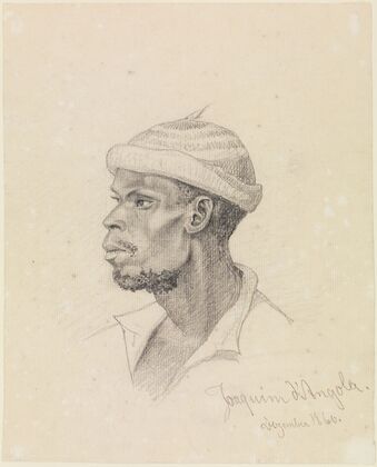 Kopfstudie des Joaquim d’Angola, im Profil nach links gewendet