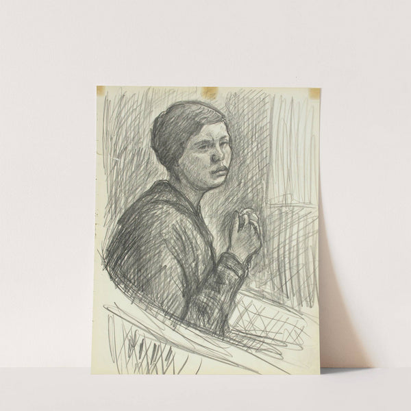 Korituolissa istuva nainen by Alfred William Finch