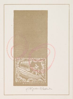 Koru-Kalevala, The Illustrated Kalevala, Poem L, vignette with Väinämöinen’s departure