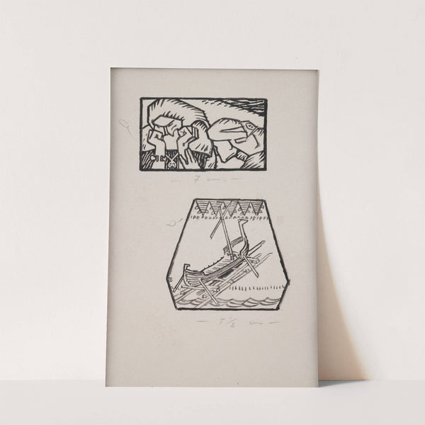 Koru-Kalevala, The Illustrated Kalevala; Poem XXVIII opening vignette, end vignette (1922) by Akseli Gallen-Kallela