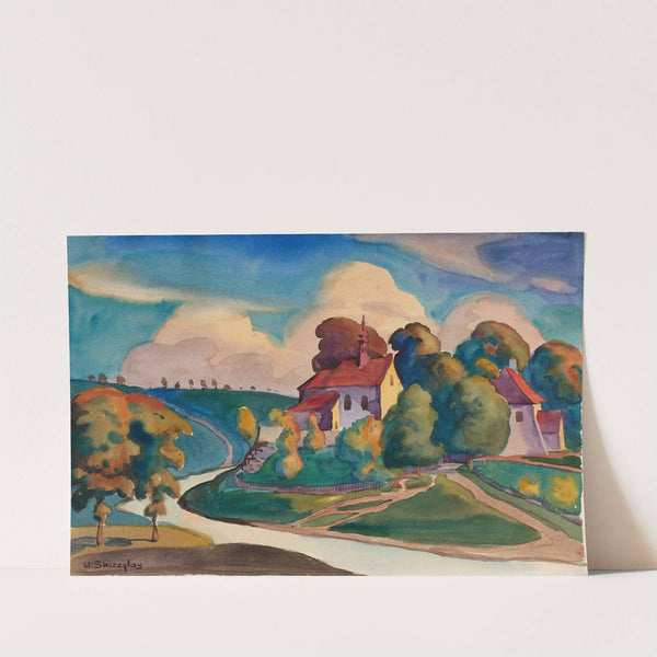 Kościółek nad rzeką by Władysław Skoczylas