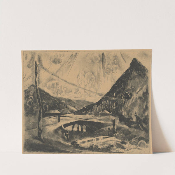 Krajina s mostom by Vilmos Aba-Novák