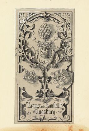 Kramer und Kaufleuth zu Augsburg, Vorlagenzeichnung für ‘Allegorien und Embleme’