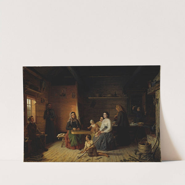 Kreeta Haapasalo Playing The Kantele In A Peasant Cottage by Robert Wilhelm Ekman