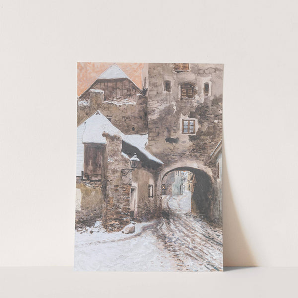 Kremser Tor in Dürnstein im Winter by Franz Poledne