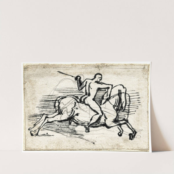 Krijger te paard, wellicht in gevecht by David Humbert de Superville