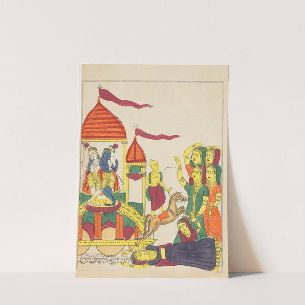 Krishna and Balarama depart Vrindavan (1856) by Becharam Das Dutta