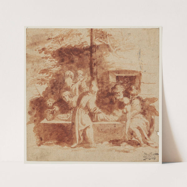 Kristi gravlæggelse by Polidoro da Caravaggio