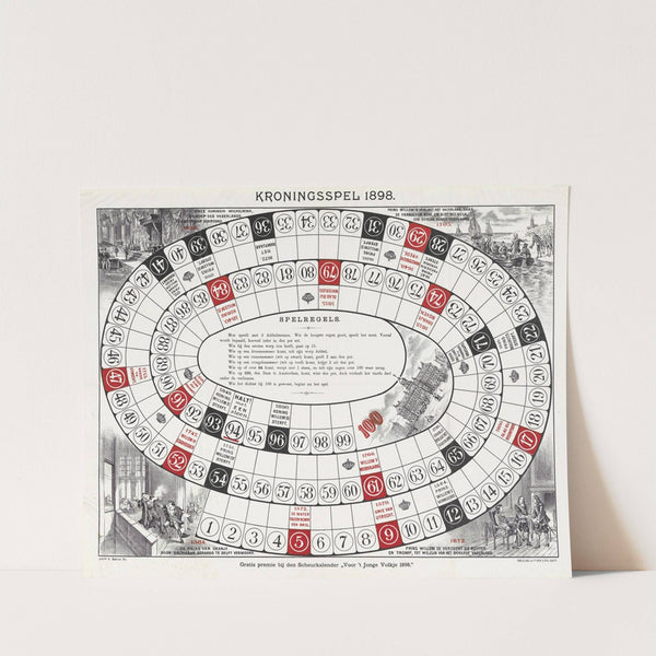 Kroningsspel 1898 – Gratis premie bij den scheurkalender ‘voor ‘t jonge volksje 1898.’ (1898) by Antonie S. Reule