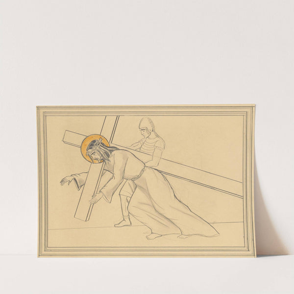 Kruisdraging Christus valt onder het kruis by Lodewijk Schelfhout