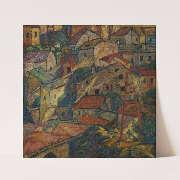 Krumauer Stadtlandschaft by Anton Emanuel Peschka