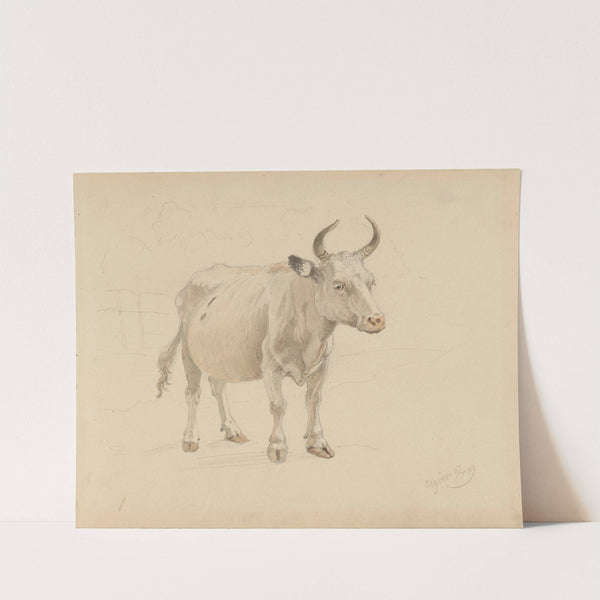 Ku med horn (1849) by Adolph Tidemand