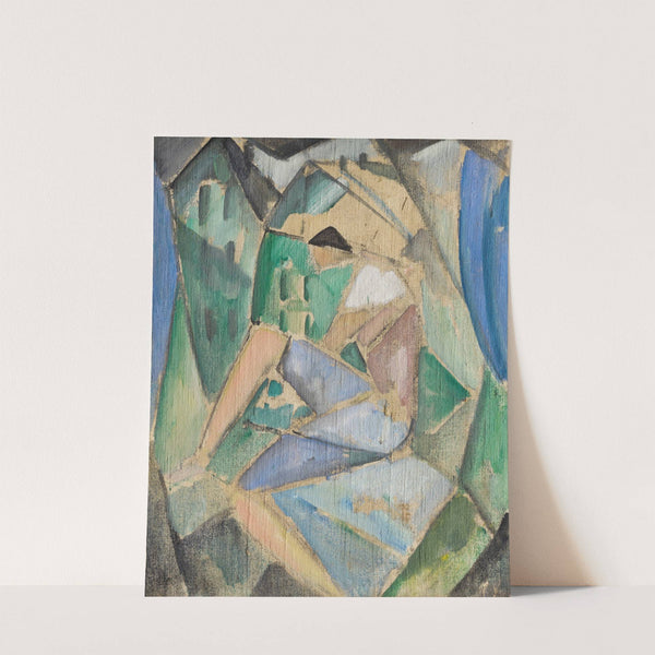 Kubistische Figur mit Häusern by Hermann Stenner