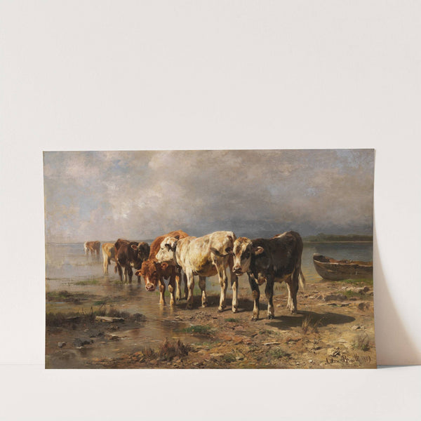 Kühe am Seeufer (1889) by Anton Braith