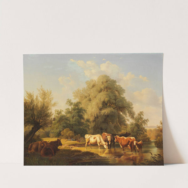 Kühe an der Tränke by Friedrich Voltz