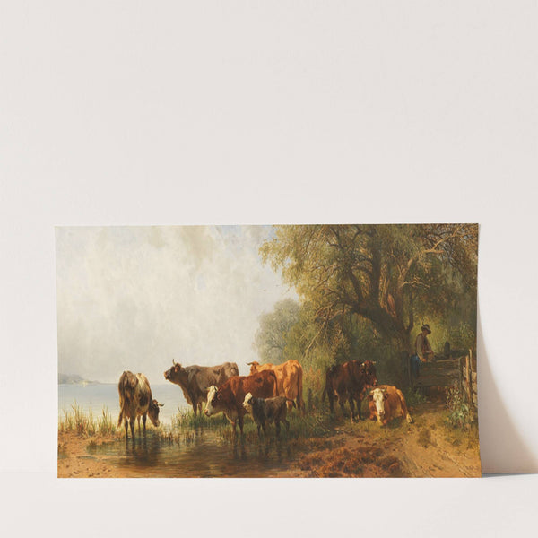 Kühe an einem See (1870) by Friedrich Voltz