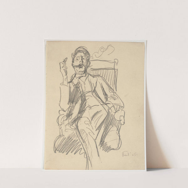 Kunsthistorikeren Carl V Petersen, siddende, med cigar by Ludvig Find