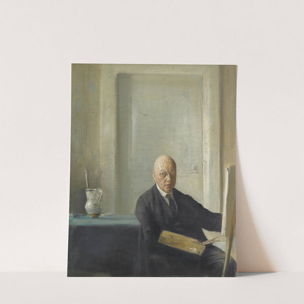 Kunstneren Ved Sit Staffeli (Self Portrait) by Carl Holsøe