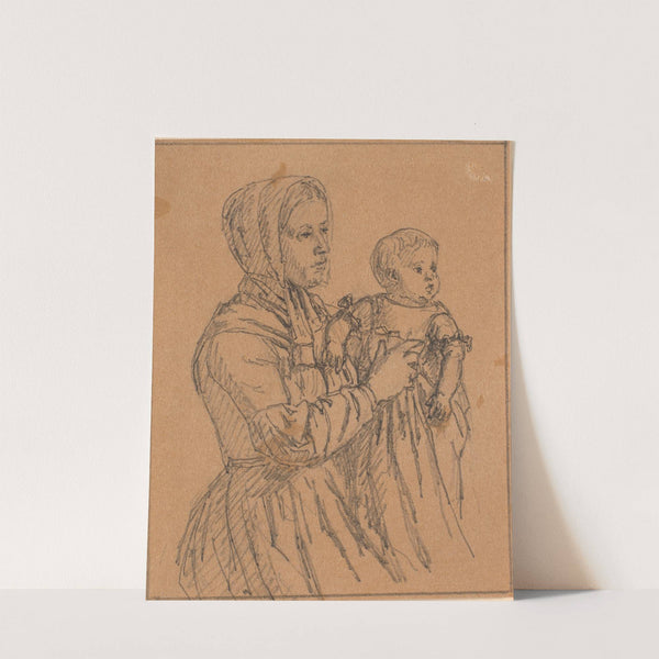 Kunstnerens datter båret af hendes amme by Christen Købke