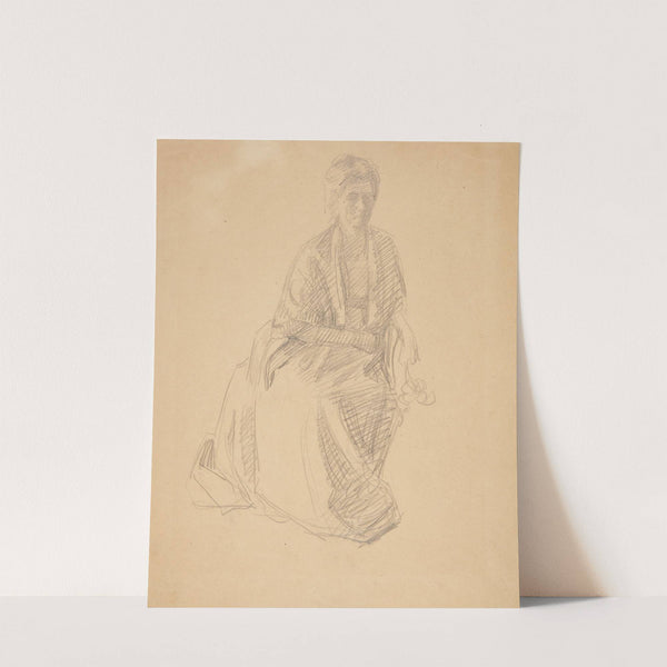Kunstnerens hustru Fru Elise P H siddende Studie til maleriet- Faaborgmuseets Indvielse 1910-11 by Peter Hansen
