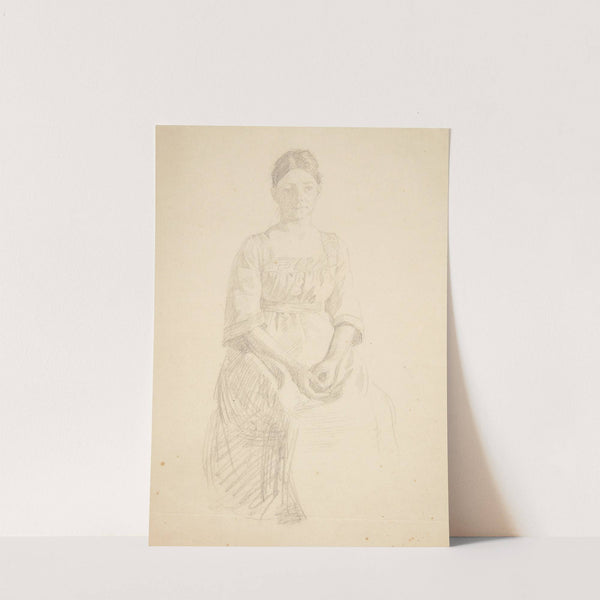 Kunstnerens hustru sidder model til portræt af fru Thora Karl Madsen til maleriet- Faaborgmuseets Indvielse 1910-11 by Peter Hansen