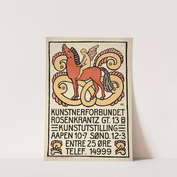 Kunstnerforbundet, Rosenkrantz gt. 13 B – Kunstutstilling – aapen 10-7. Sønd. 12-3. Entre 25 øre. Telef. 14999 (1915) by Oluf Wold-Torne