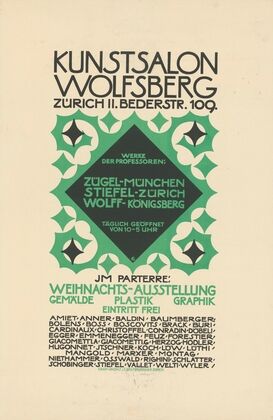Kunstsalon Wolfsberg Weihnachtsausstellung . Werke der Professoren Zügel, Stiefel und Wolff (ca. 1911 - 1914)