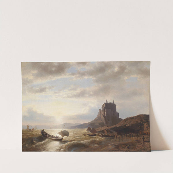 Küstenlandschaft mit Fischern by Hermann Ottomar Herzog