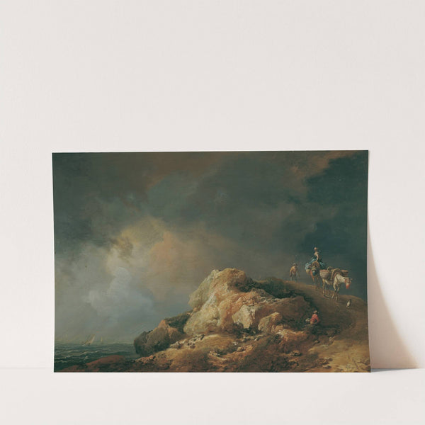 Küstenlandschaft mit Saumtieren by Johann Christian Brand