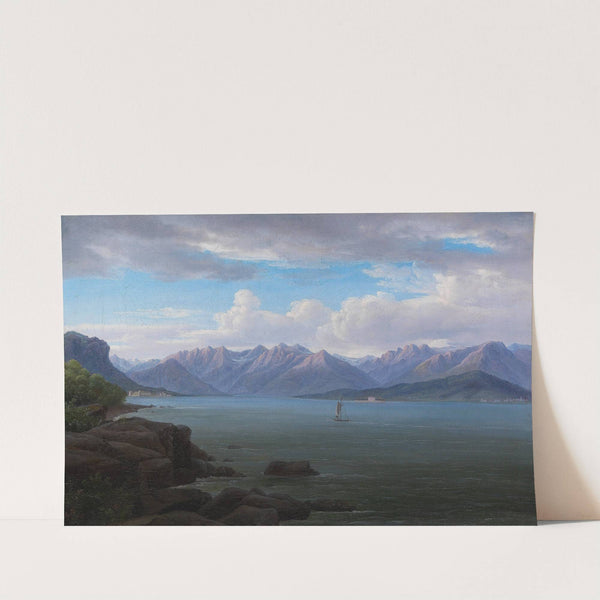 Küstenszene mit Segelboot by Karl Christian Sparmann