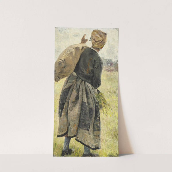 Kvinde med kartoffelsæk, Écouen, Frankrig by Bertha Wegmann