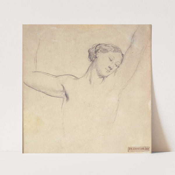 Kvindelig model, halvfigur med hævede arme (1819 – 1853) by Théodore Chassériau