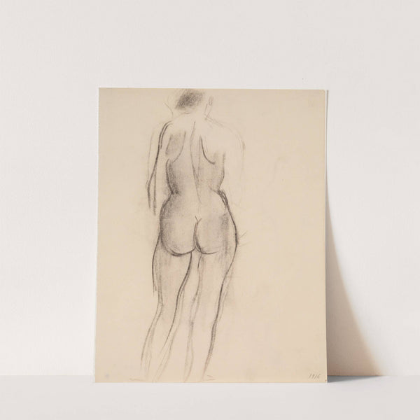 Kvindelig stående model, set fra ryggen by Jens Adolf Jerichau