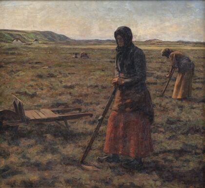 Kvinder hakker lyng