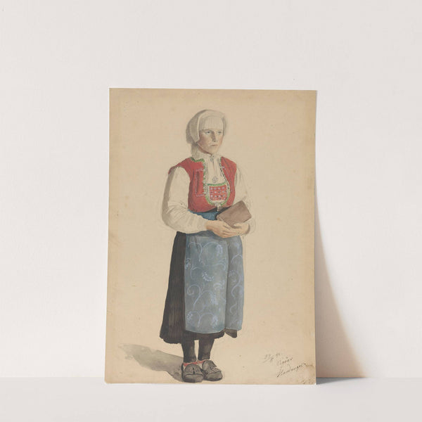 Kvinne i bunad, Vikøy (1843) by Adolph Tidemand