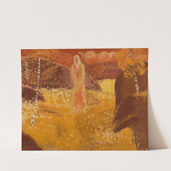 Kvinne i høstlandskap (1934) by Arne Ekeland