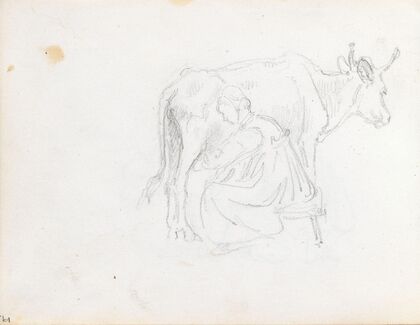 Kvinne som melker en ku (1848)