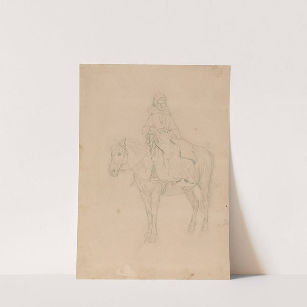Kvinne til hest, Flesberg (1848) by Adolph Tidemand