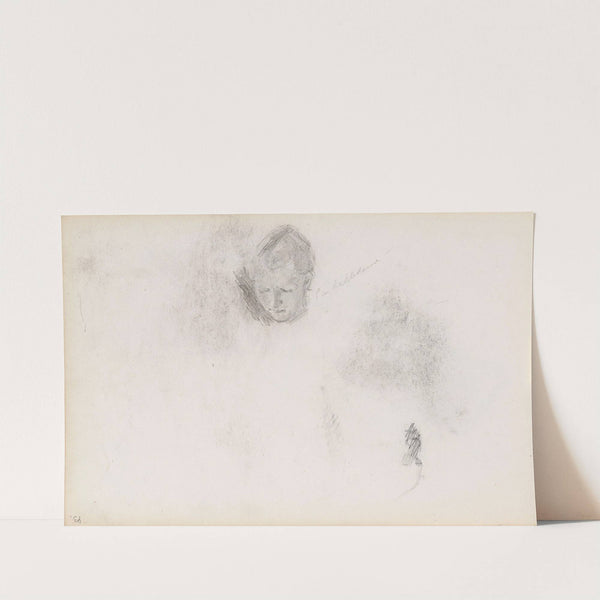 Kvinnehode; riss av ansikt by Signe Scheel